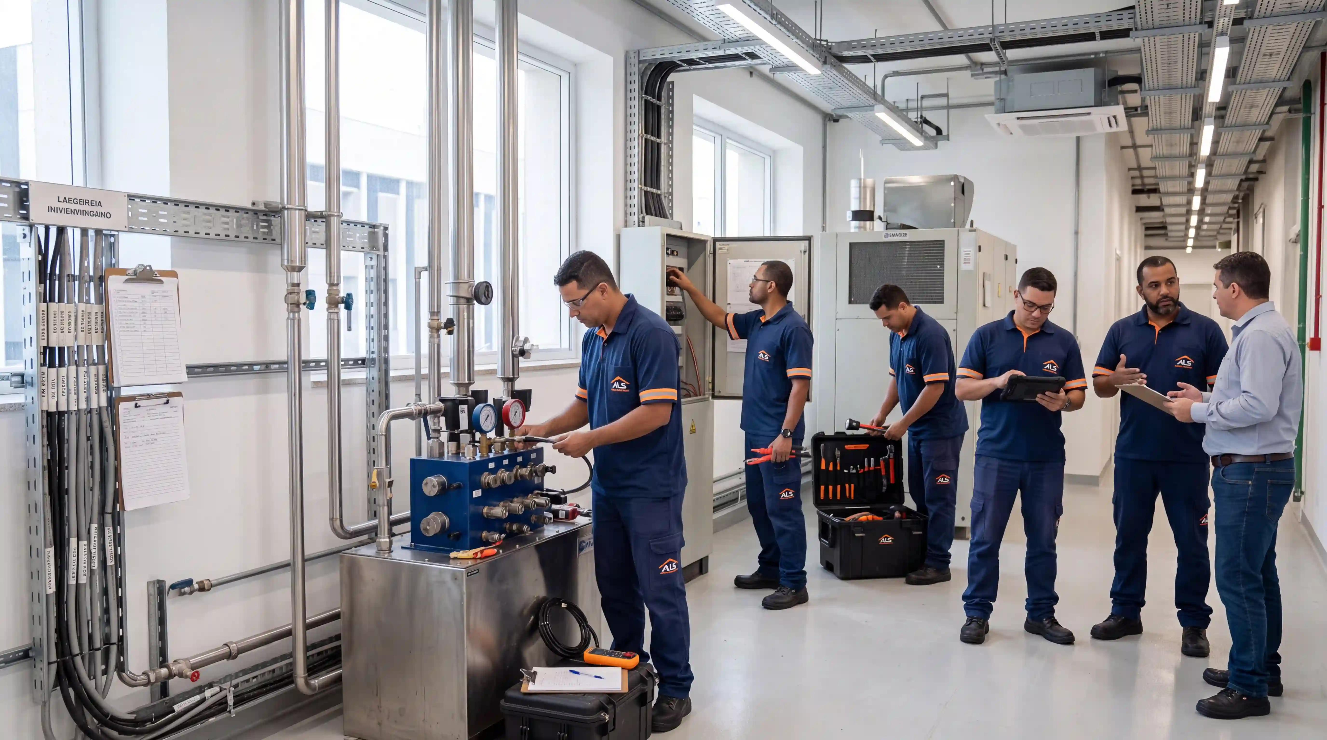 Equipe da ALS Serviços em manutenção preventiva industrial